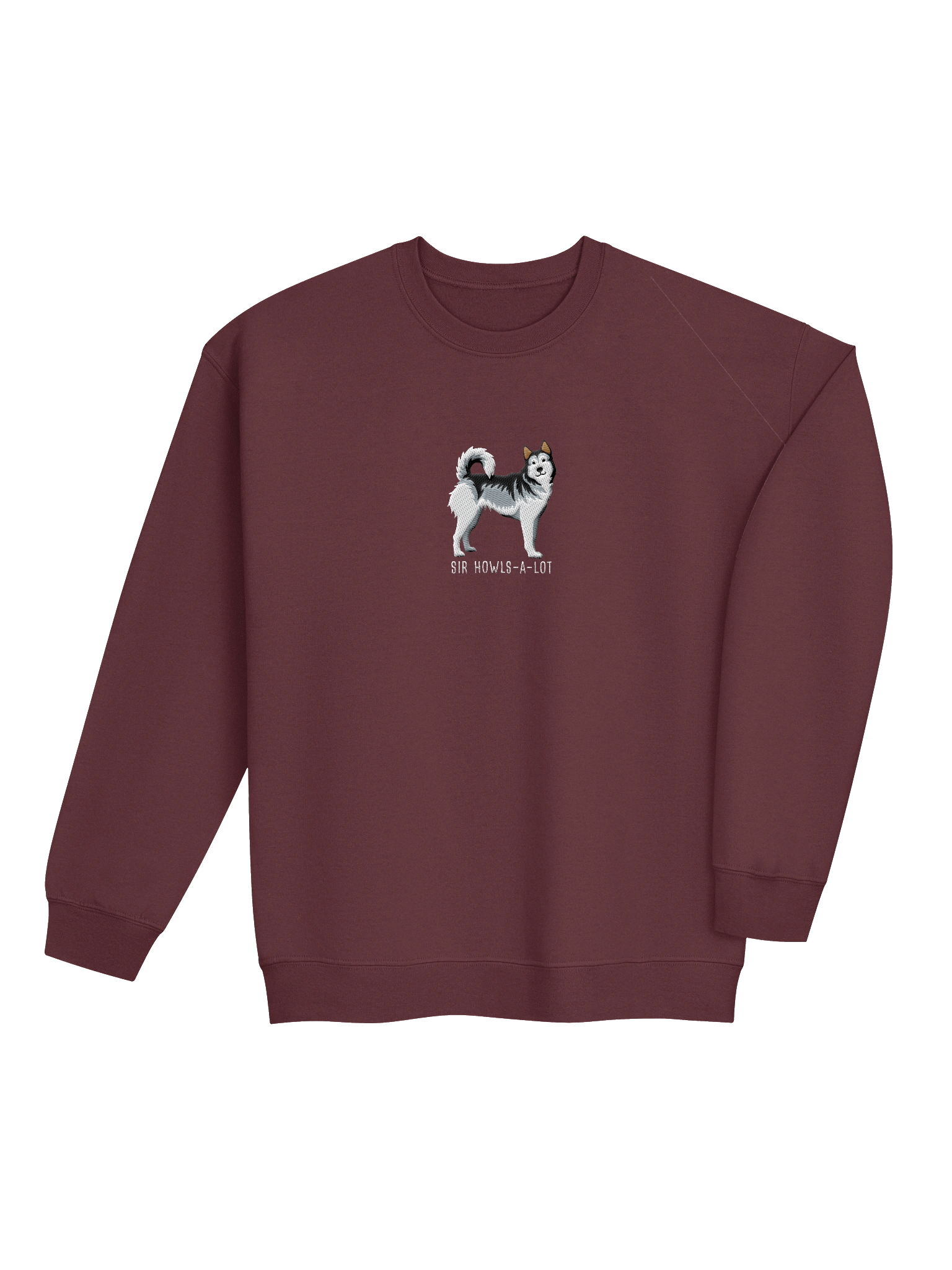 Sir Howls-A-Lot Sweatshirt (Embroidered) of a Siberian Husky(Gray & White) product image (21)