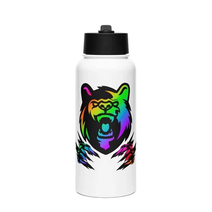 Bear Claw Metal Water Bottle With Straw product image (1)