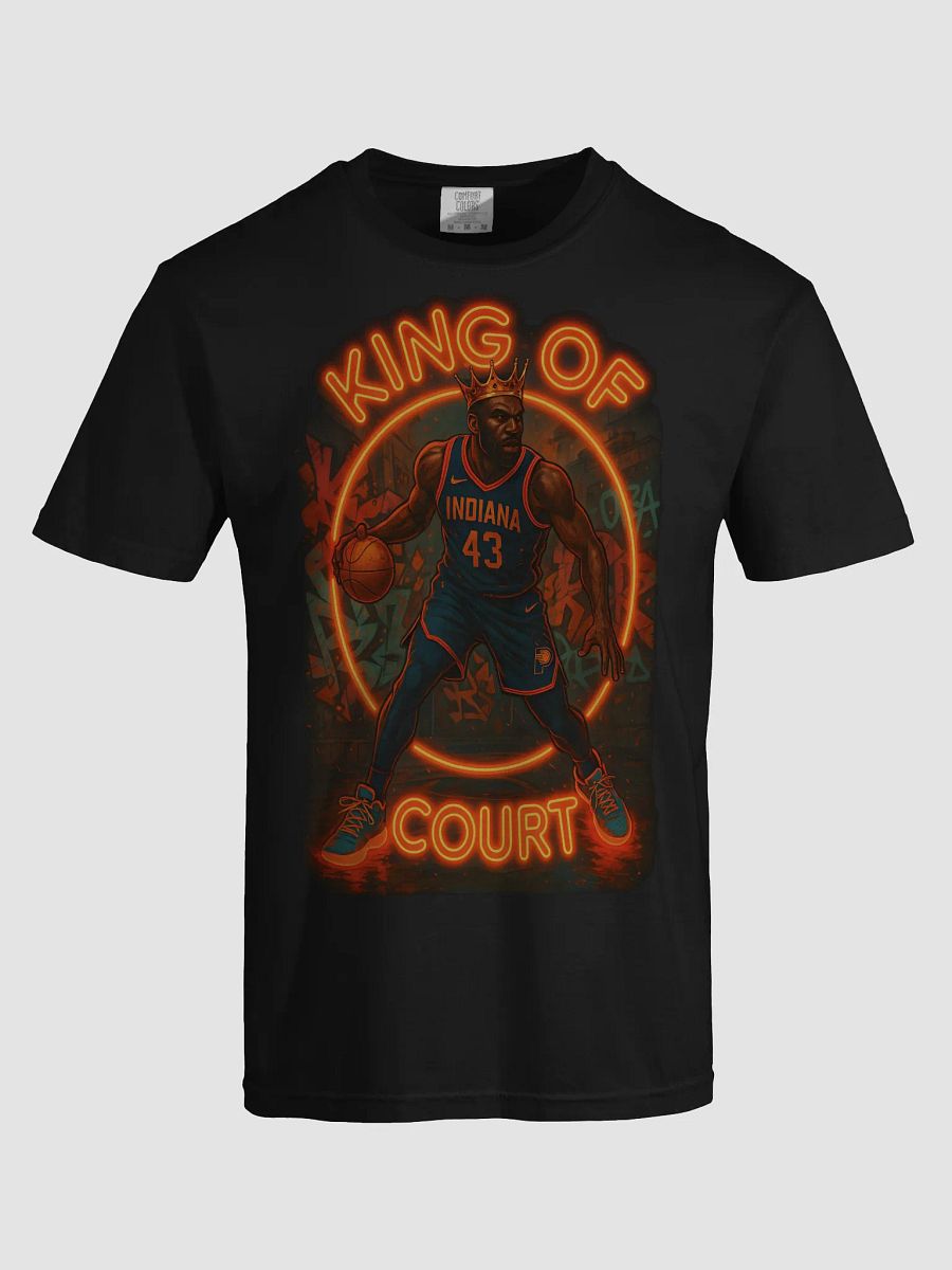 King of the Court Neon Basketball Art – Indiana Streetwear Poster or T-Shirt Design product image (5)