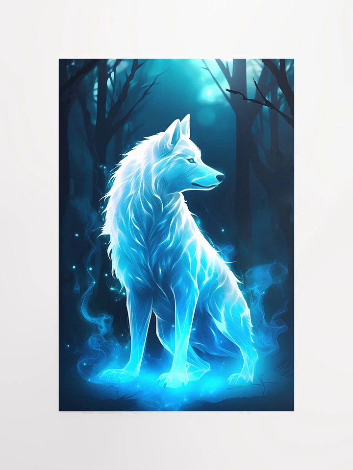 Enchanted Glowing White Wolfe Guardian of the Magic Forest Matte Poster product image (2)