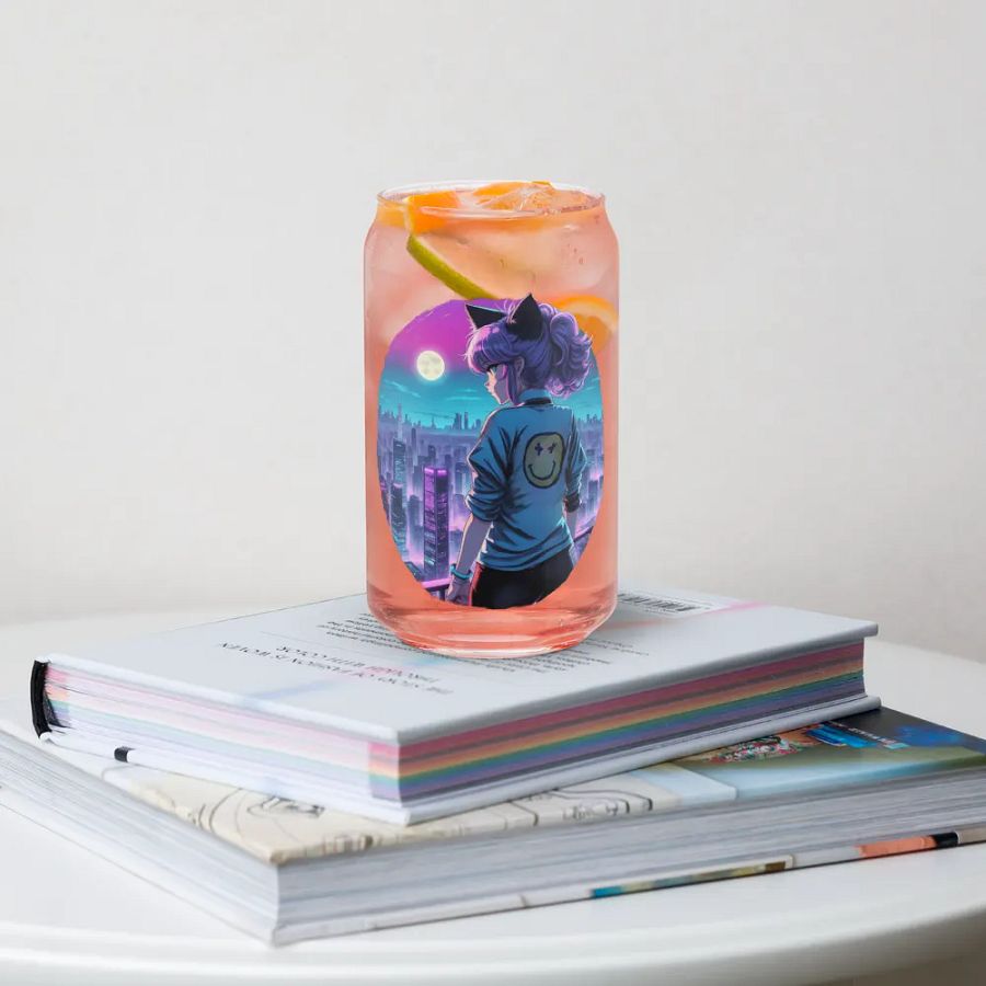 Anime Catgirl Rooftop Cool Can Drinking Glas product image (34)