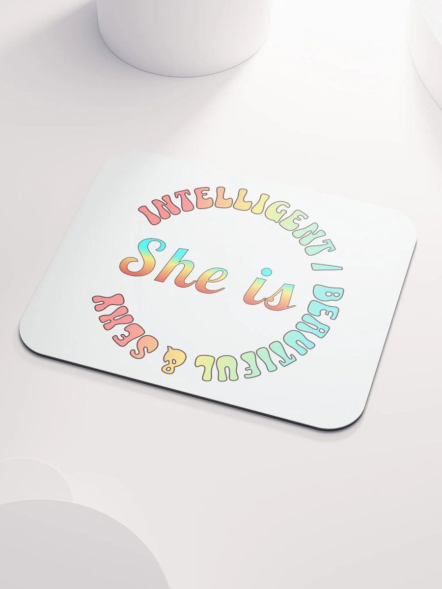 She Is Intelligent Beautiful And Sexy Empowerment Circle Mouse Pad product image (3)
