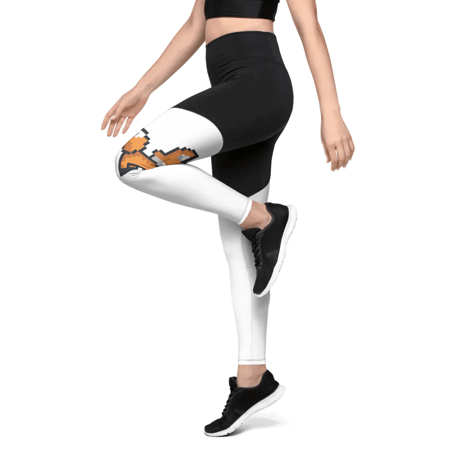 Fox Pixel Art All-Over Print Sports Leggings product image (4)