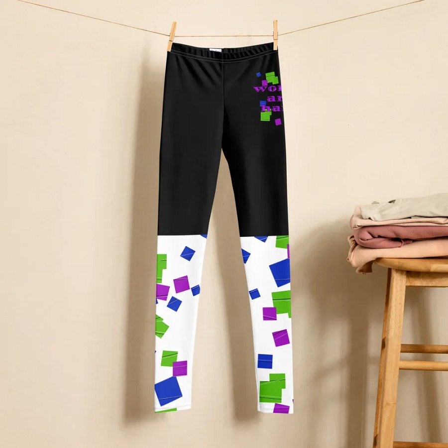 Glitchy Words are hard Vibes Youth Leggings product image (7)