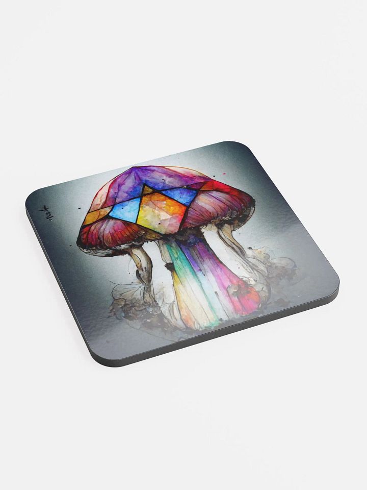 Rainbow Mushroom Glass Coaster product image (2)