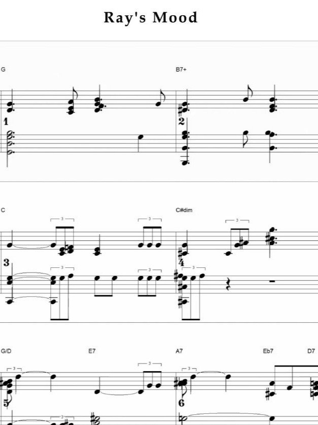 Ray's mood - Piano sheet music product image (1)