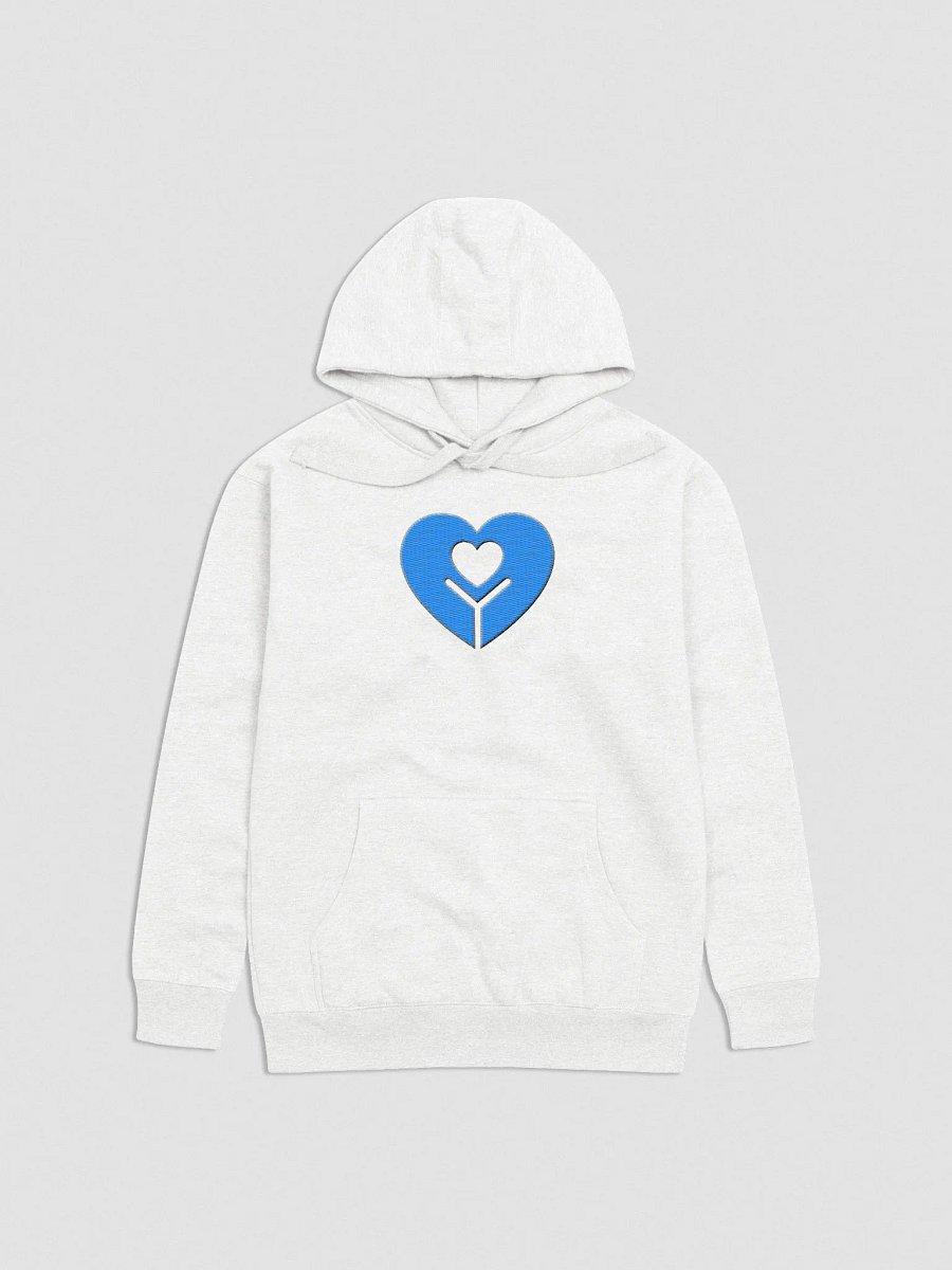 Embroidered White Hoodie (Blue Logo) product image (1)