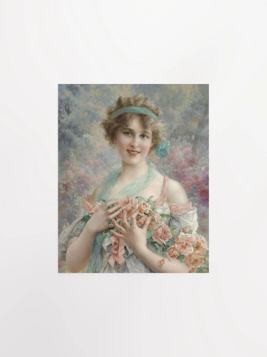 "Fille Aux Roses" by Emile Vernon Print product image (1)