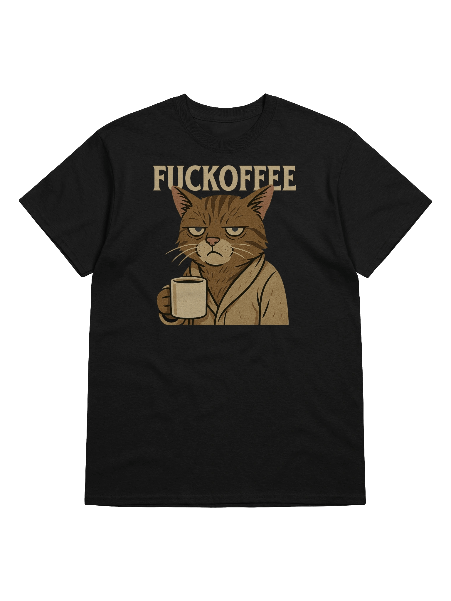 FUCKOFFEE T-Shirt – Moody Cat Coffee Humor Tee product image (1)