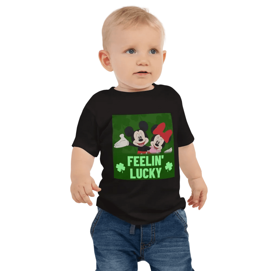 Mickey and Minnie mouse green style (art by Dina R.) acrylic painting picture - Baby Jersey Short Sleeve Tee product image (1)