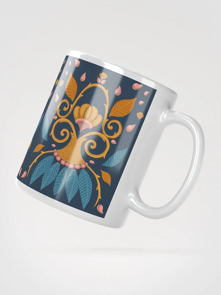 Medieval gold and blue curly motif with leafs product image (3)
