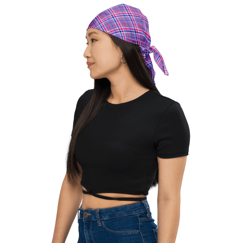 Lavender Plaid Bandana product image (1)