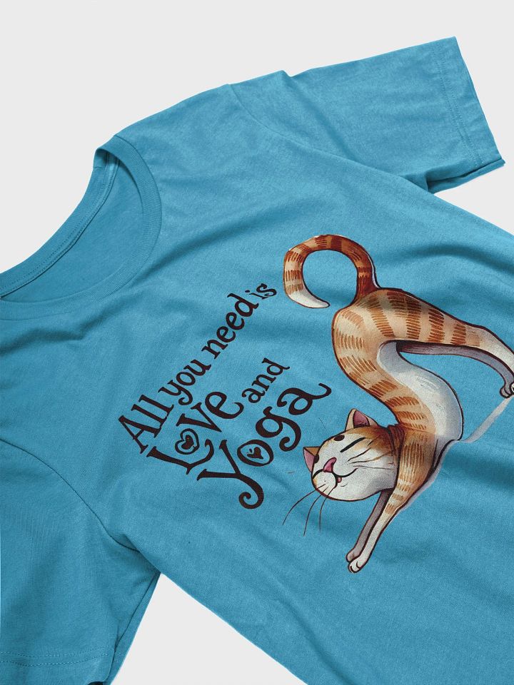 All You Need Is Love and Yoga Cat T-Shirt product image (2)