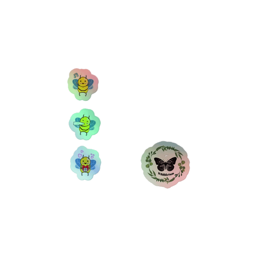 Holographic Zizzle stickers + WildlifeSam logo product image (1)