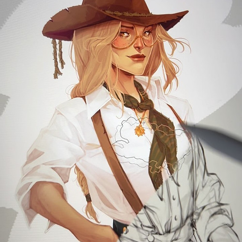Nessa, the cowboy cleric 💫 new 2024 workflow tutorial is available now on Patreon.com/golightlyfinch 💫

#dndcharacter #dndart...
