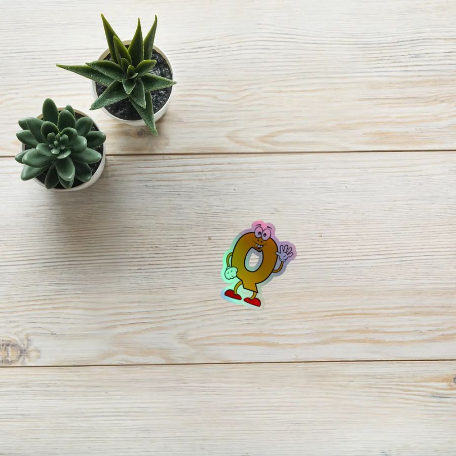 Q Letter Cartoon Character Holographic Sticker product image (10)