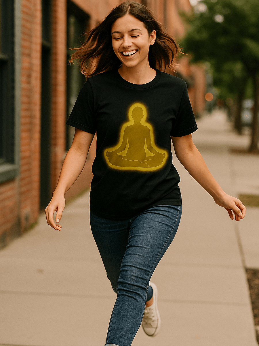 Peace in Practice – Golden Meditation Silhouette Tee | Black product image (6)