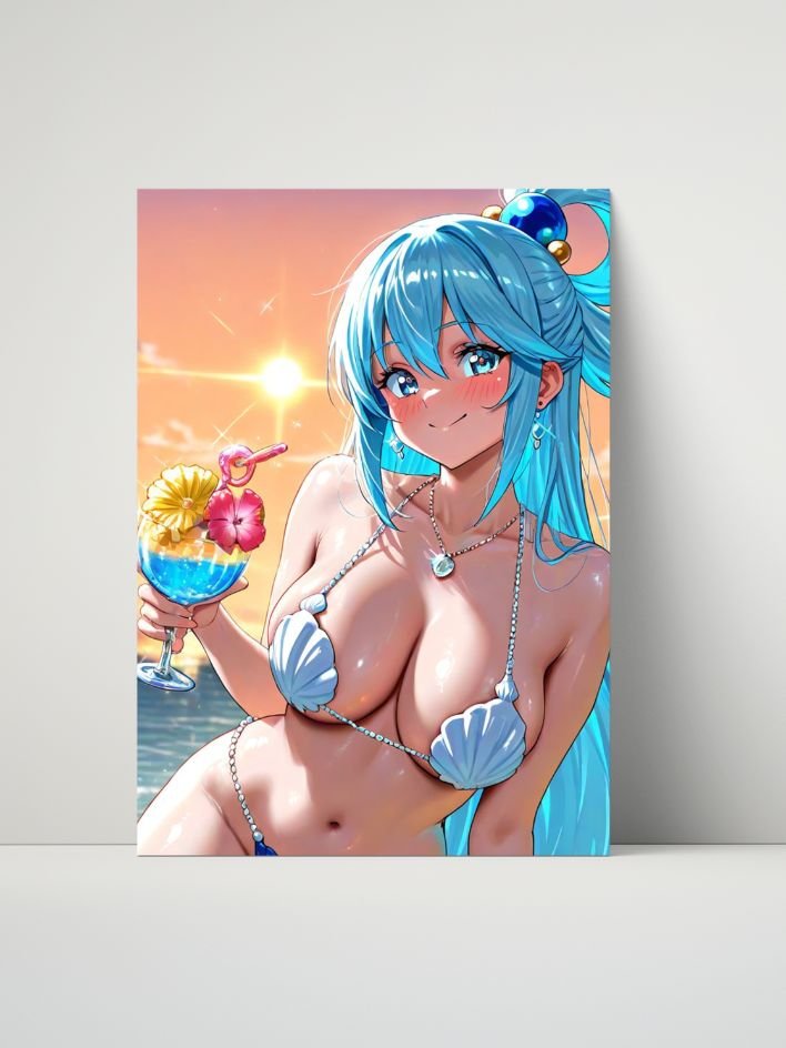 KonoSuba – Aqua Sunset Siren – 8x10 Metal Print product image (1)