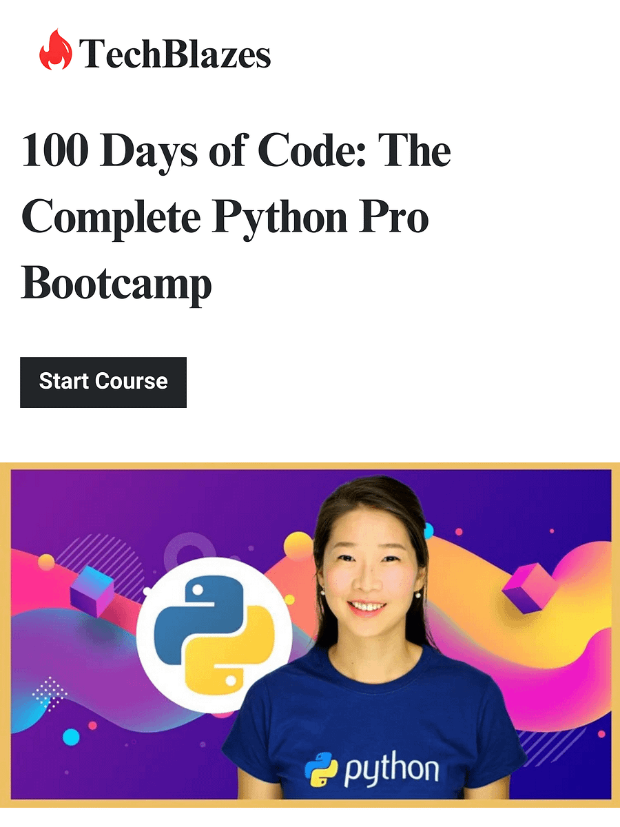 100 Days of Code: The Complete Python Pro Bootcamp product image (1)