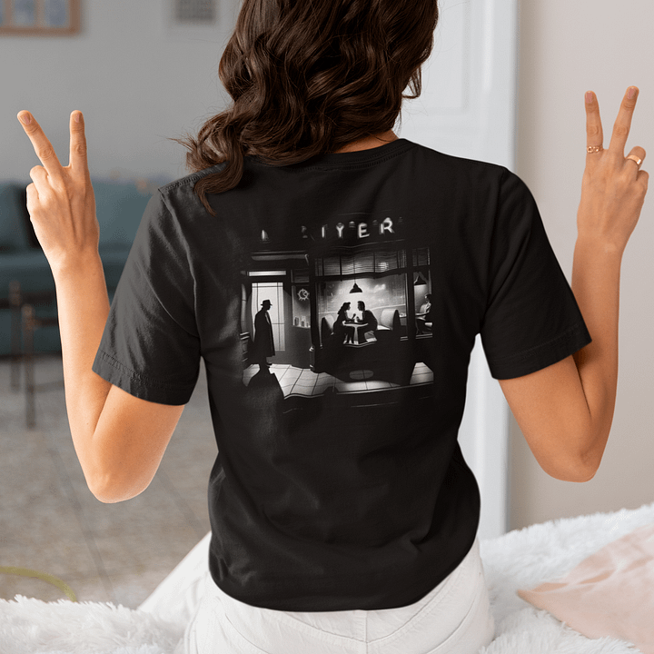 Diner Enigma: Noir Scene with a Side of Mystery (Womens Tee) product image (2)