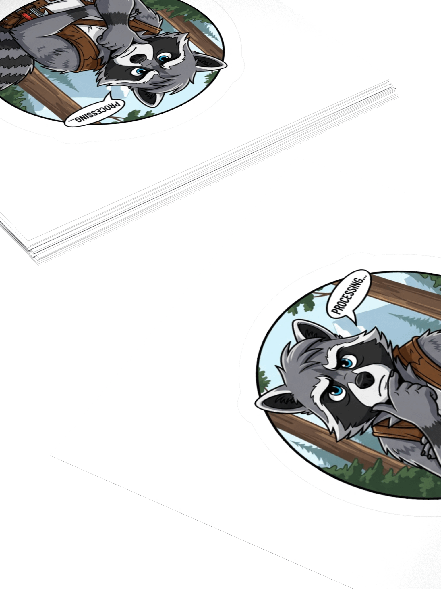 Thoughtful Raccoon Process Sticker product image (4)