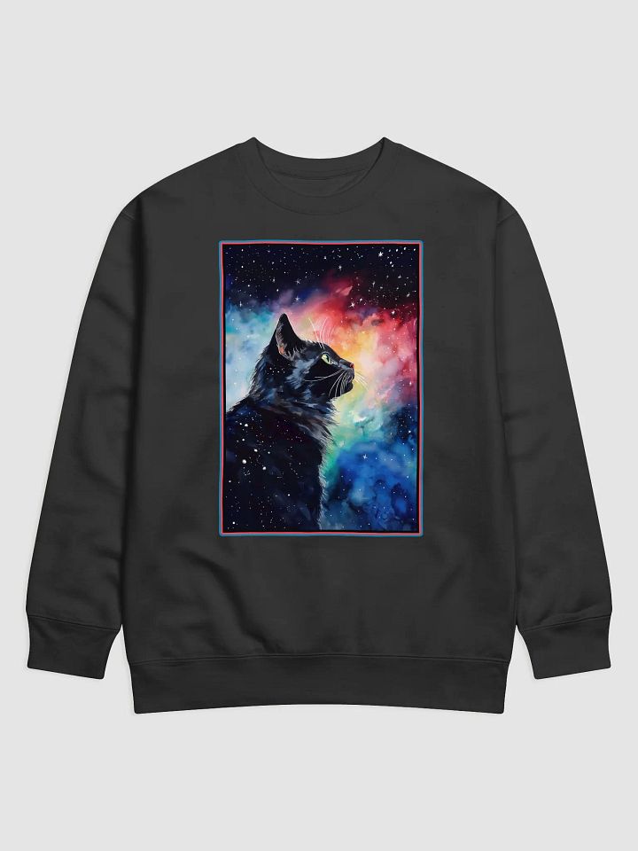 Colorful Black Cat And Night Sky Sweatshirt product image (4)