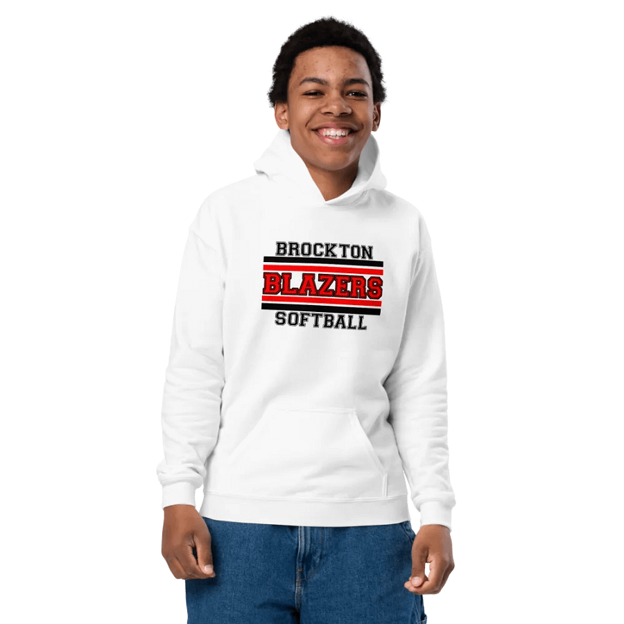 Youth Brockton Blazers Softball Pullover Hoodie - White product image (4)