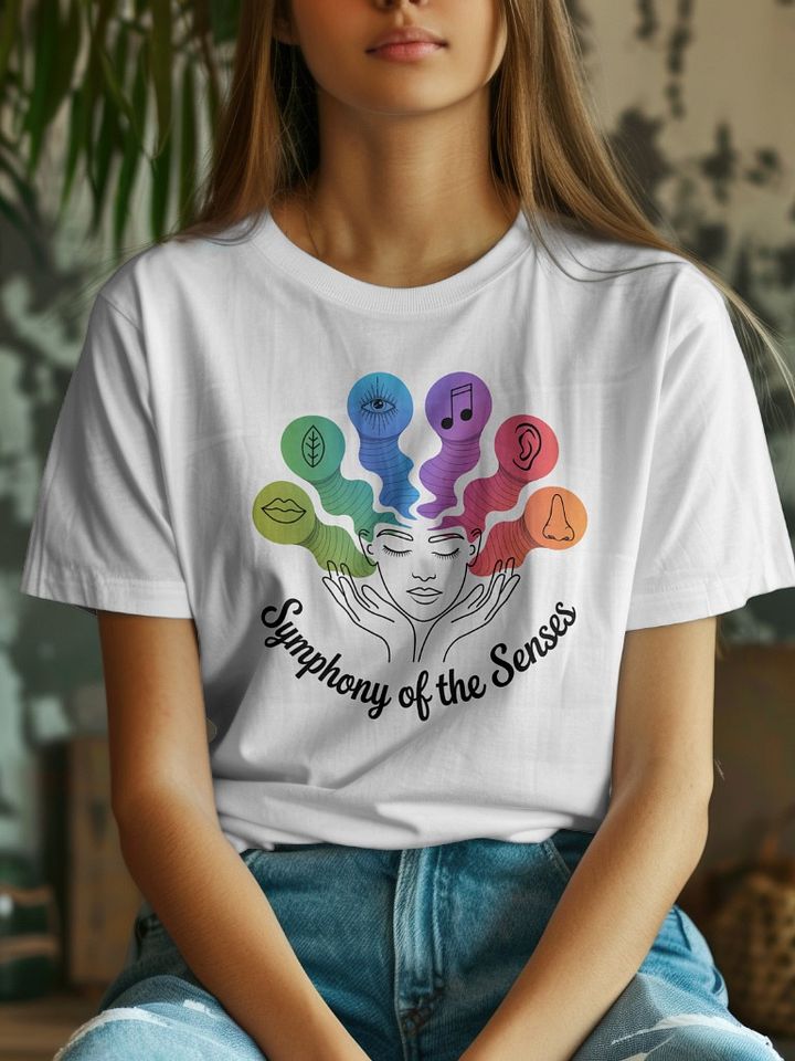 Symphony of the Senses T-Shirt – Mindful Artistic Sensory Graphic Tee product image (1)