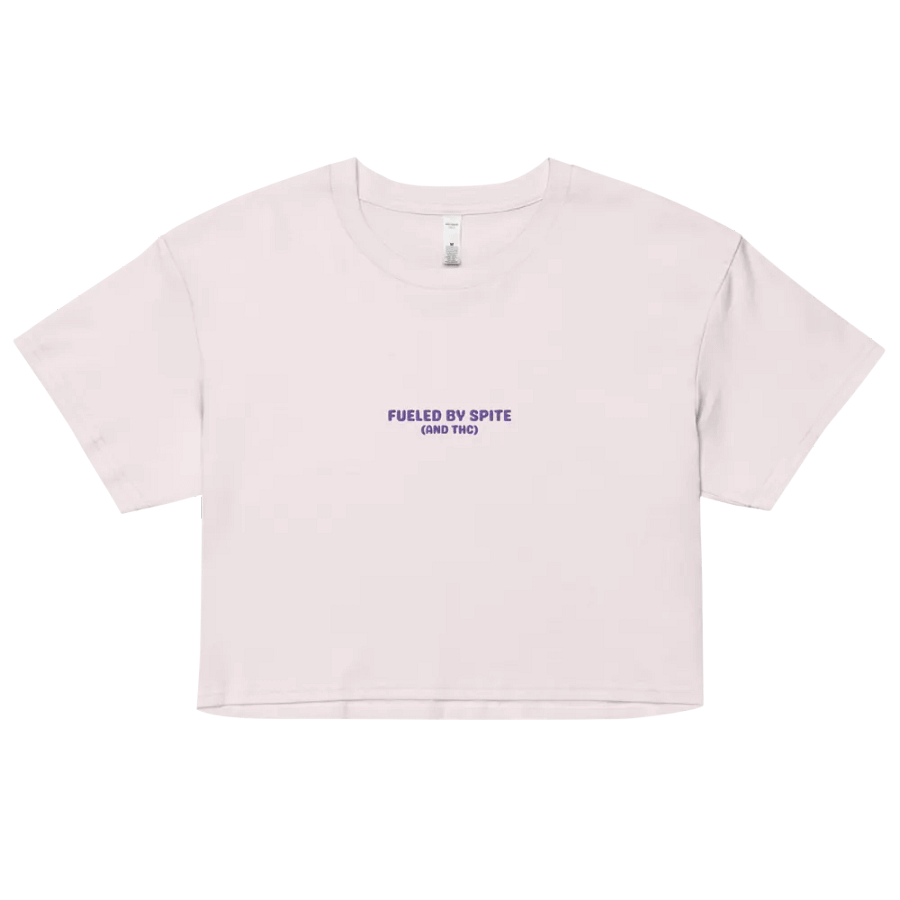 FUELED BY SPITE (purple thread) embroidered cotton crop top product image (19)