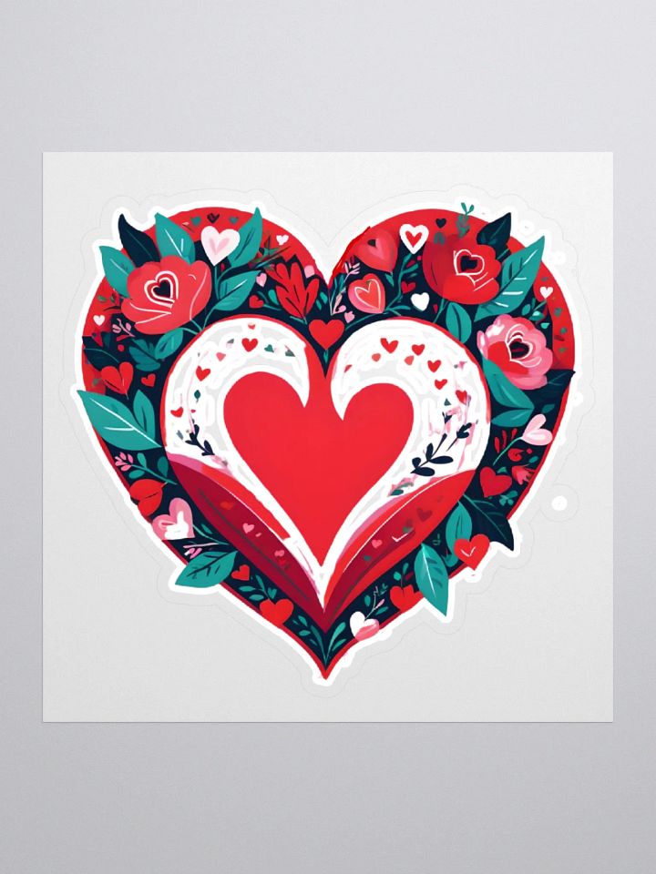 Whimsical Retro Valentine’s Day Heart Sticker product image (1)