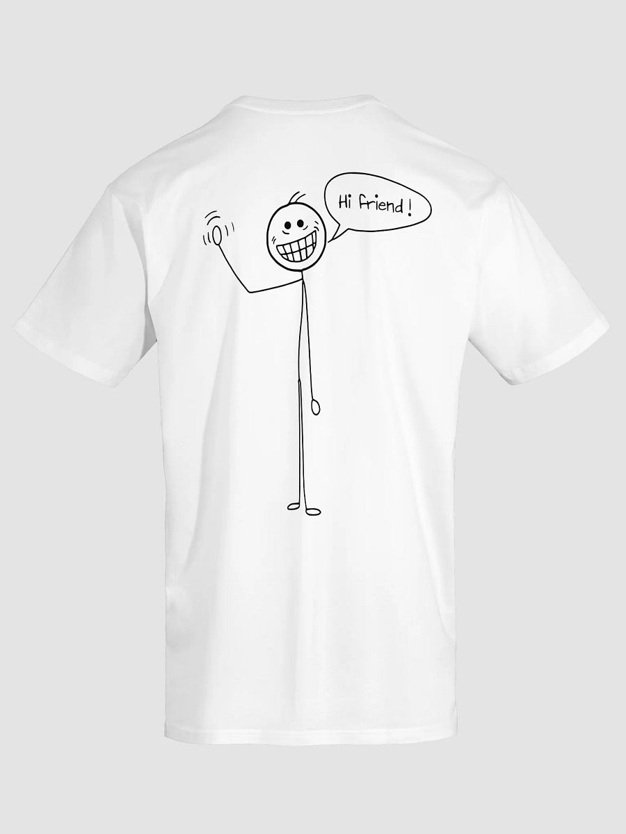 "Hi Friend!" Stick Figure T-Shirt – Funny Hand-Drawn Cartoon Tee. product image (5)