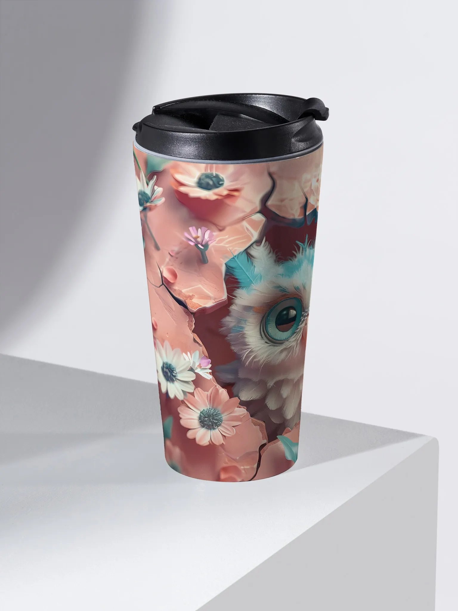 Whimsical Owl Peek-a-Boo Travel Mug product image (2)