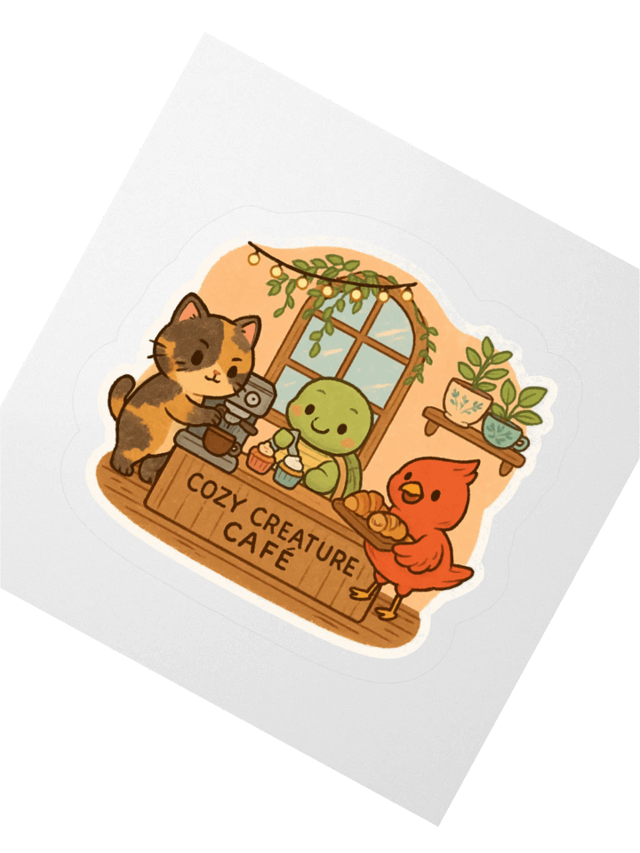 Cozy Creature Café Sticker product image (3)