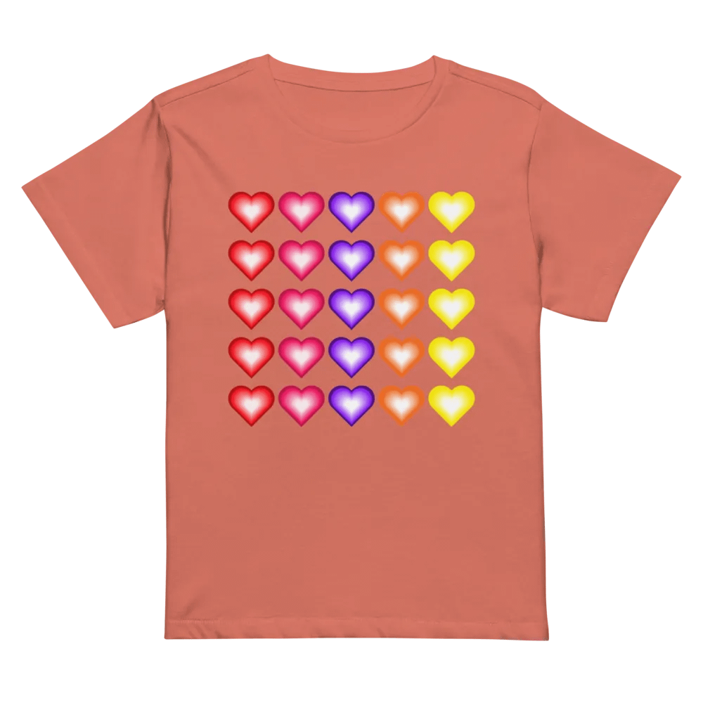 Vibrant Colorful Valentine's Hearts Women's High-Waisted Tee product image (27)