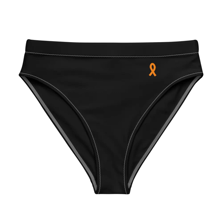 White HApex Gear White Logo Cancer Awareness Orange Ribbon. Black Recycled High Waisted Bikini Bottom product image (1)