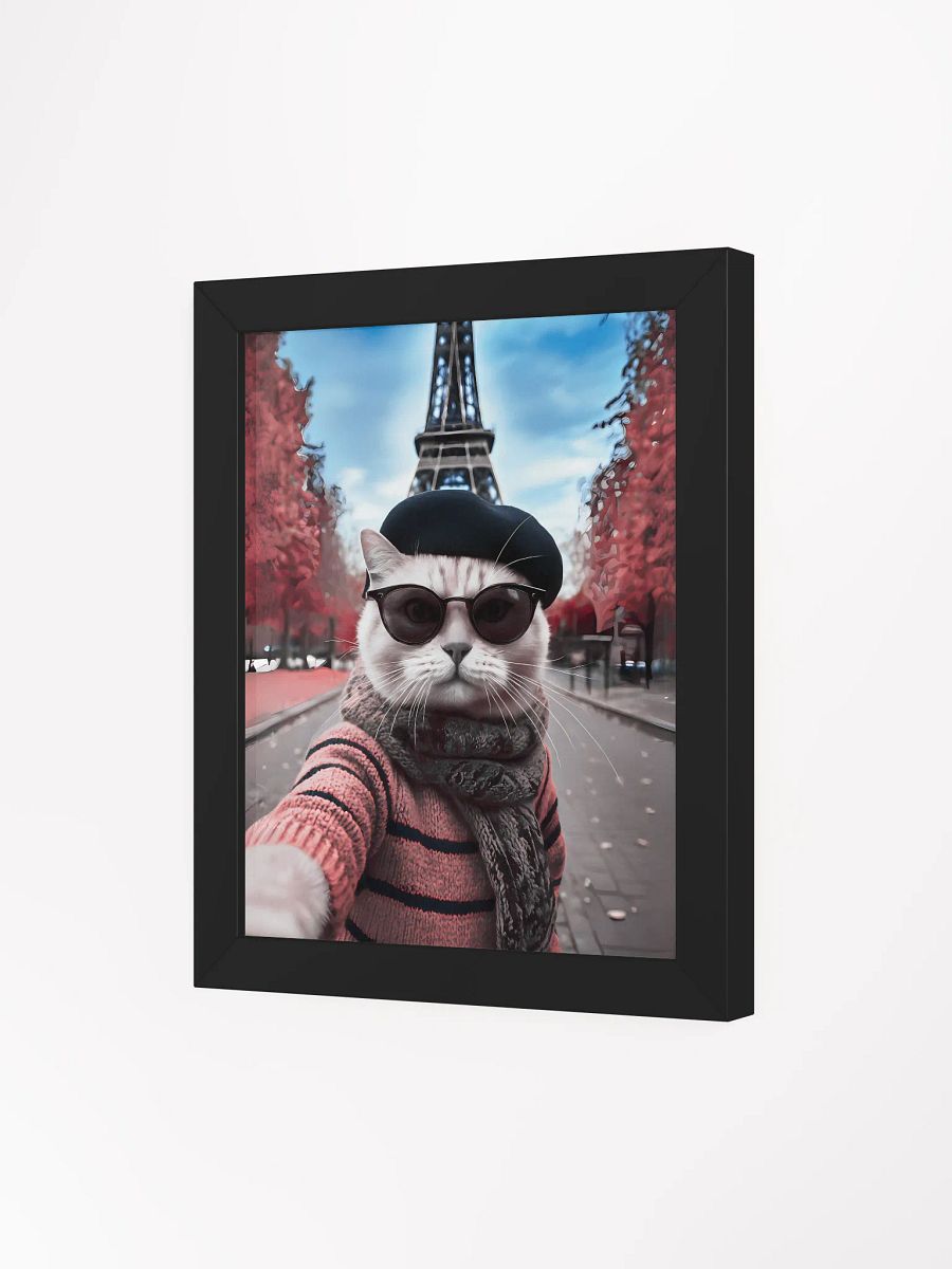 Purrrfect Parisian Selfie - Framed Cat Poster product image (4)