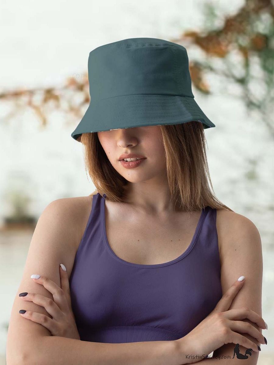 Hedgehogs Reversible Bucket Hat in Hedgehogs on Teal and Solid Teal product image (4)