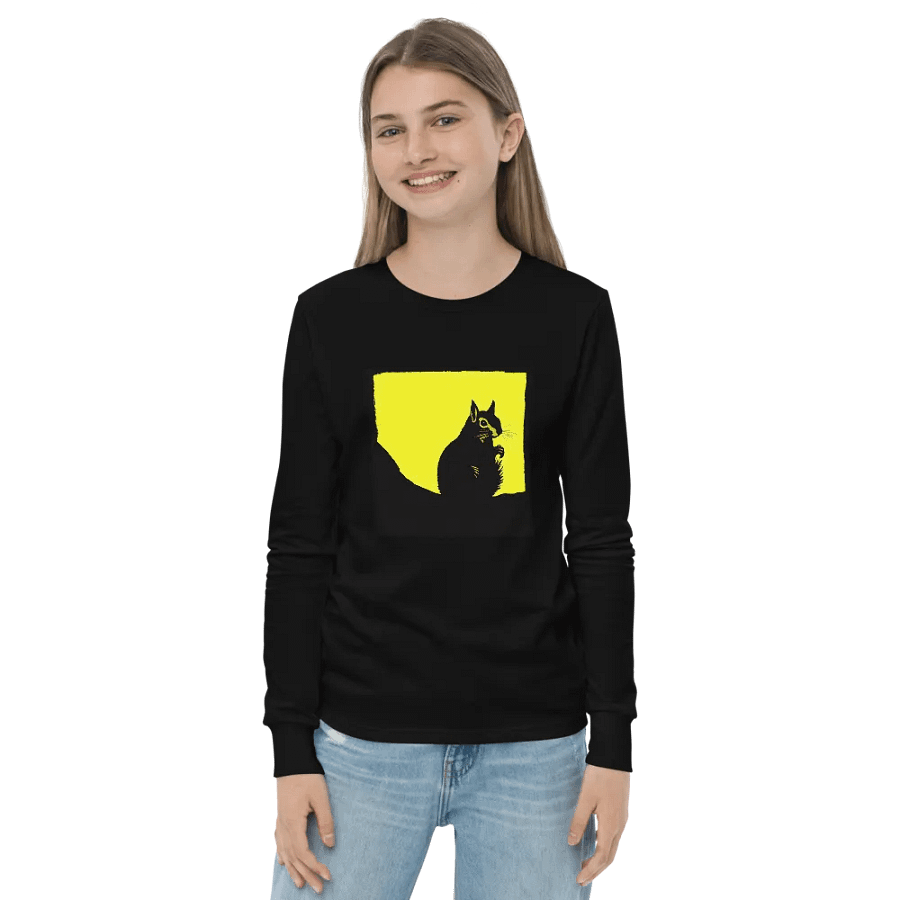 Squirrel Silhouette Sunshine Youth Long Sleeve T-Shirt product image (2)