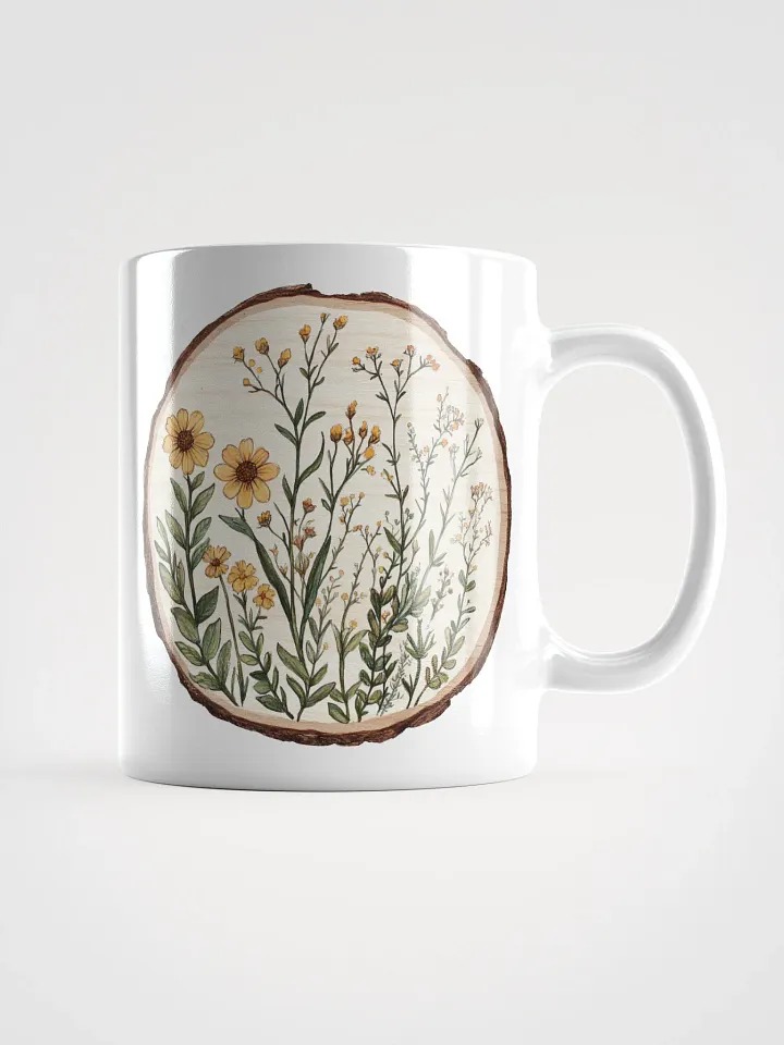Wildflower Round Wood Art Ceramic Mug product image (1)