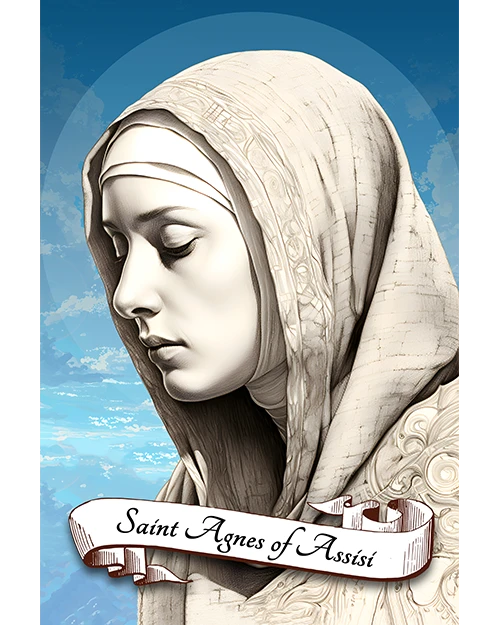 Saint Agnes of Assisi Sister of St Clare, Patron Saint of the Poor Clares, Matte Poster product image (1)