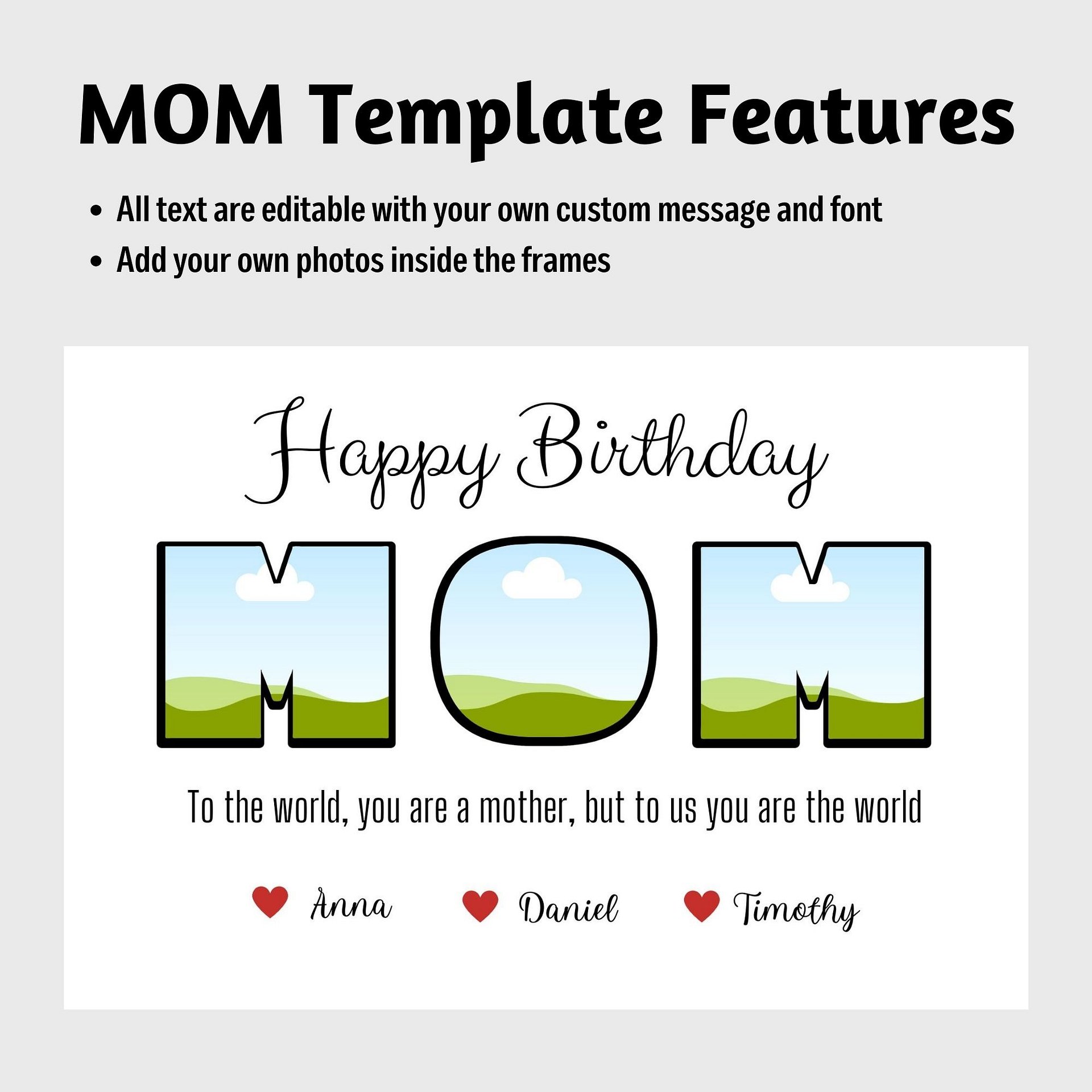 Mum/Mom Photo Collage Canva Template product image (5)