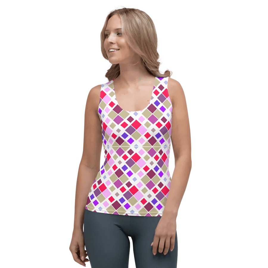 Colorful Square Pattern Design Tank Top - Ver 4 product image (1)