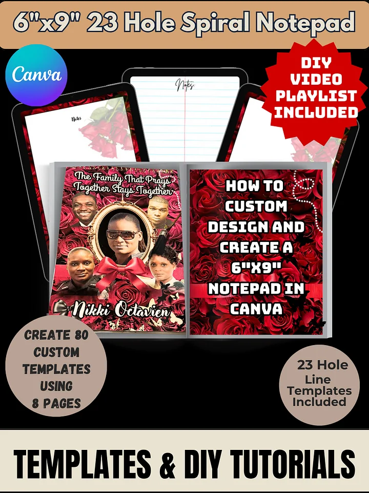 How to Make a Custom Notepad from Beginning to End - Editable in Canva product image (1)