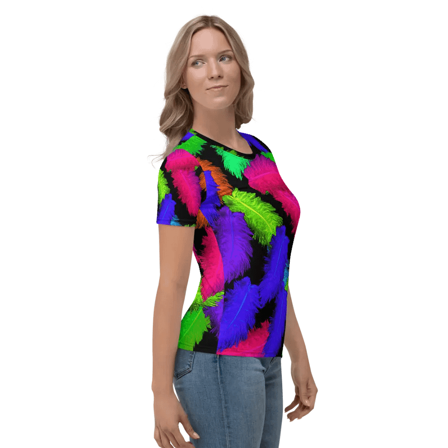 Abstract Feathers Pattern Ladies T Shirt product image (10)