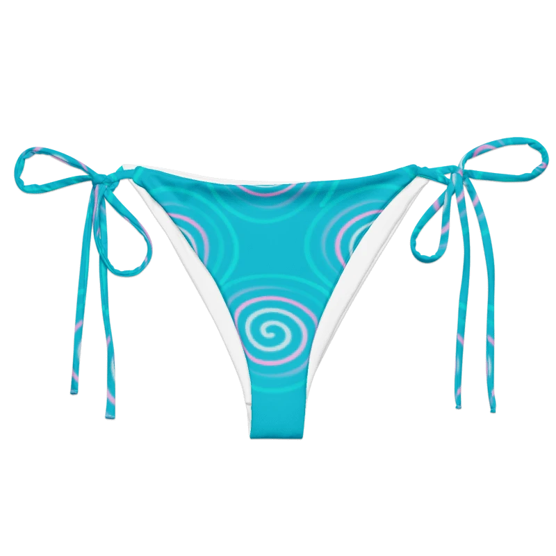 Beautiful Minimalist Ocean Swirl Pattern String Bikini Bottom product image (1)