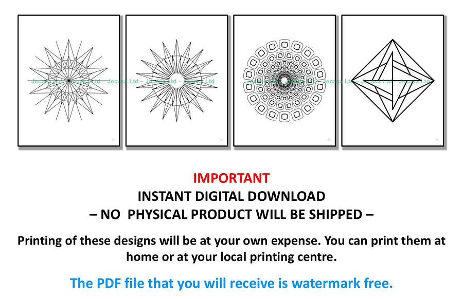 100 Geometric Mandala Coloring Pages | PDF | Digital File | Series GM2025 Vol. 2 product image (7)