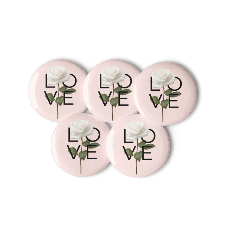 'LOVE' White Rose Pins product image (1)