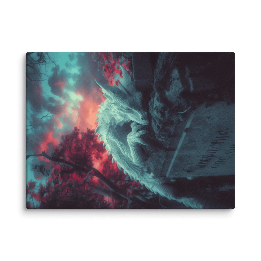 White dragon on a tomb - Canvas product image (1)
