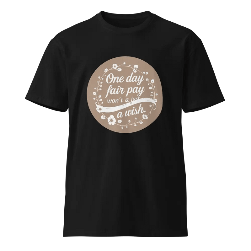 parkling Hope: Minimalist Fair Pay T-Shirt Design