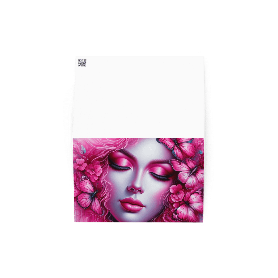 Pink Woman and Butterflies Greeting Card product image (2)